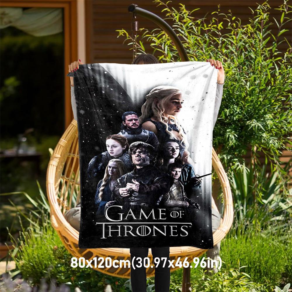 1PC Game of Thrones Outdoor Flannel Blanket Soft Plush Decor for Picnics, camping,Bedroom, Playroom, Office1198A