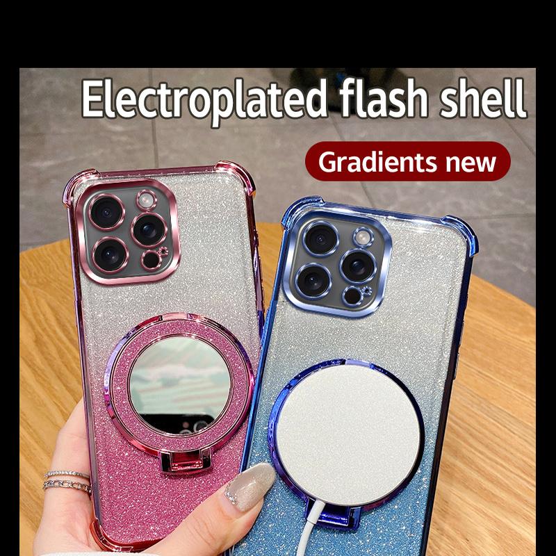 Электролитический блестящий градиентный чехол для телефона Tecno Spark GO 1 3 2025 2024 2023 2022 2020 с зеркальным кольцом-подставкой, противоударный чехол