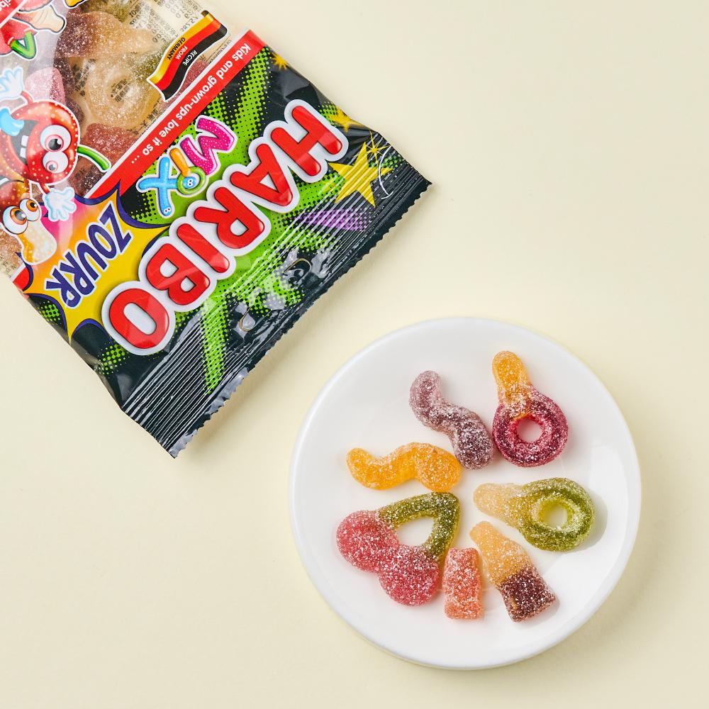 Haribo Sour 80g Choose 1 of 4 (Goldbears, Mix, Worms, Happy Cola)