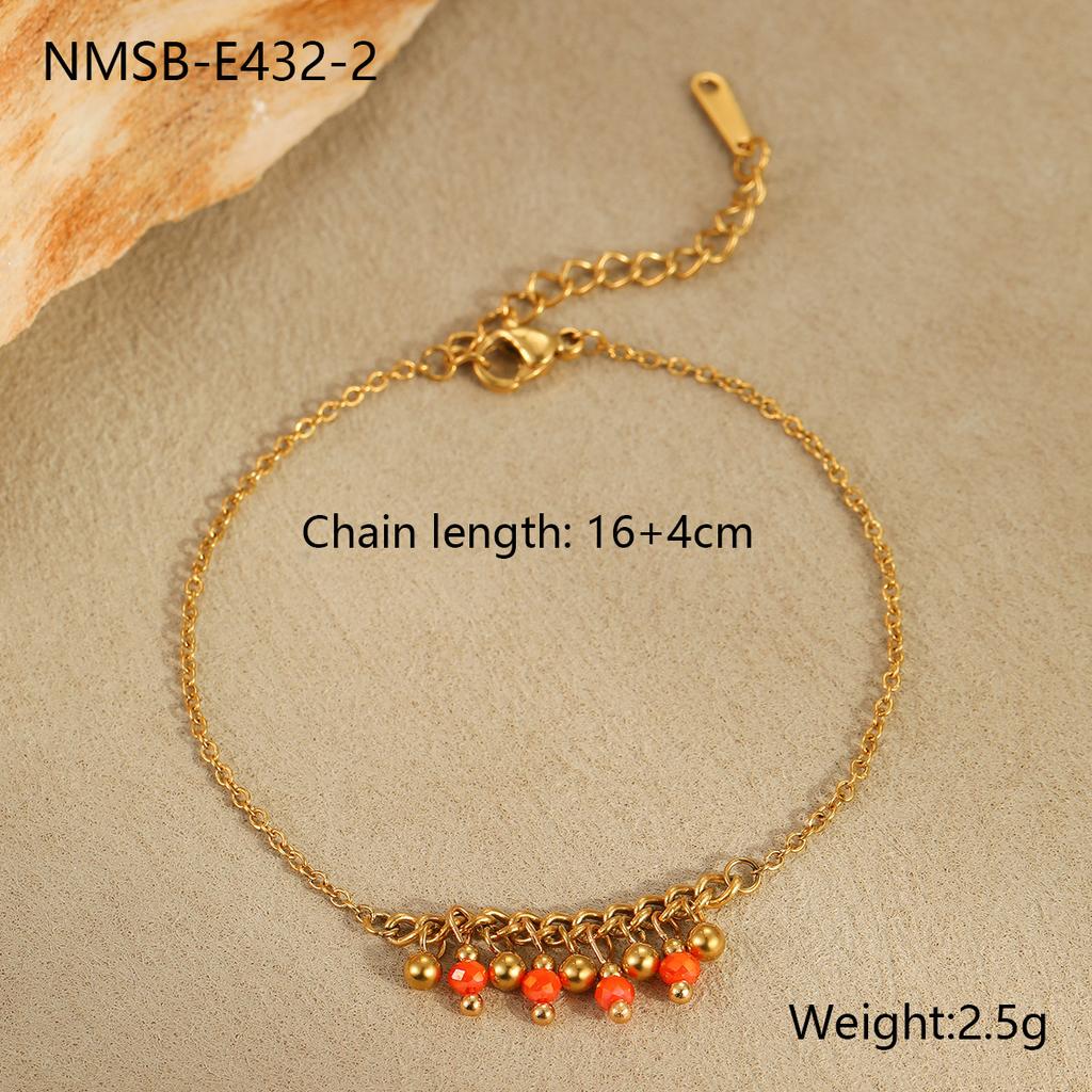 GEMCHIC Women's Geometric Tassel Bracelet Fashion Colorful Beaded Chain Jewelry