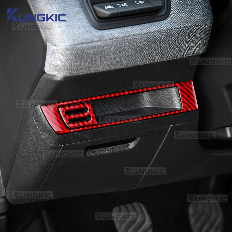 For Renault Clio 5 MK5 2024 2025 LHD Real Soft Carbon Fiber Car Driver's Storage Box Frame Trim Sticker