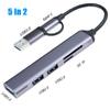 Type C HUB USB HUB USB 3.0 USB 2.0 TF / SD 5 Port Multi Splitter OTG For HUAWEI Aluminum Alloy USB 3.0 Hub for PC