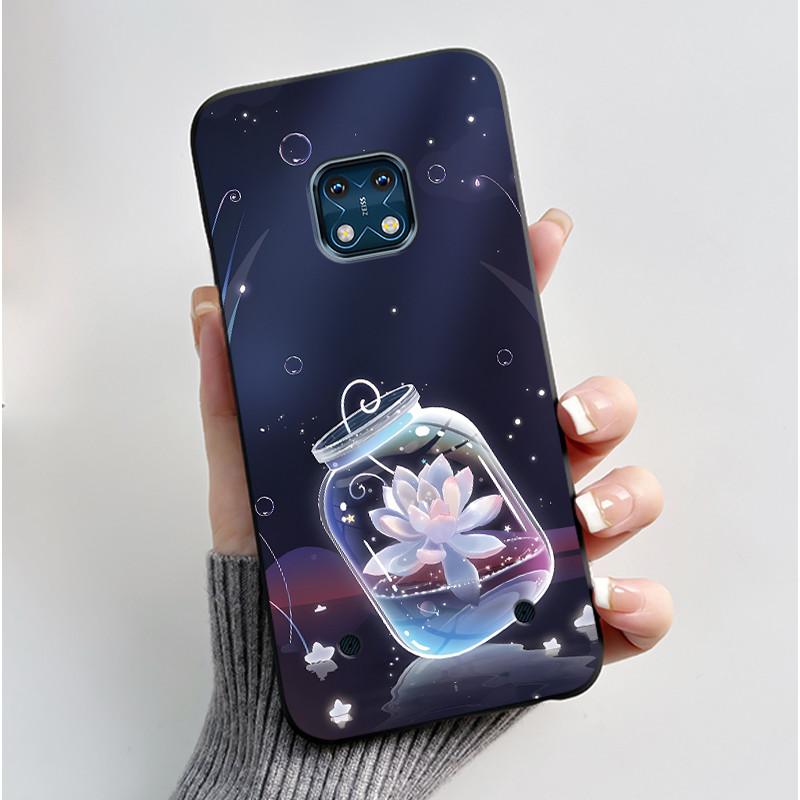 Jelly Color Simple Black Case For Nokia XR20 Popular Little Girl Viral Lucky Pattern Shell With Shockproof Bumper Soft Cover