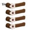 Door Handle Sleeve 2/4Pcs Flower Cover, Anti-collision Knob Protector, Anti-Static Easy Install Cover Anti-Freeze Lever for Home Office Bedroom Fabric