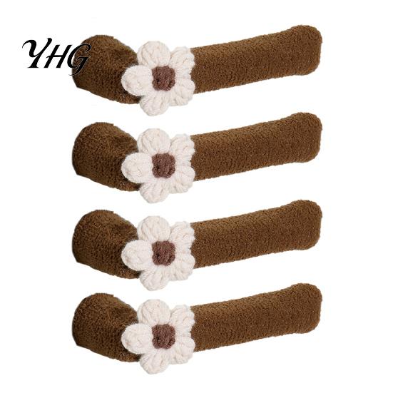 Door Handle Sleeve 2/4Pcs Flower Cover, Anti-collision Knob Protector, Anti-Static Easy Install Cover Anti-Freeze Lever for Home Office Bedroom Fabric