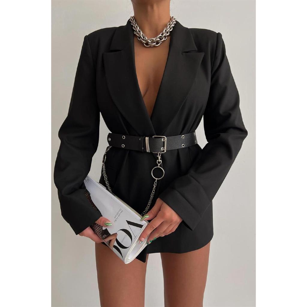 Детальный женский ремень с люверсами, брючный ремень, куртка, готический ремень без цепочки