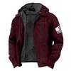 Men's Casual Zippered Pocket Hooded Jacket Men's Solid Color Fashion Warm Jacket