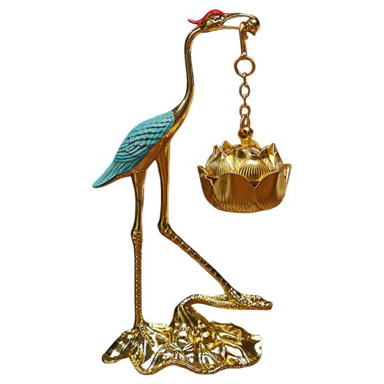 Курильница для благовоний в виде птицы лотоса, цинковый сплав, ароматерапевтический диффузор, винтажная подвесная курильница для благовоний в виде птицы лотоса для домашнего офиса, спальни, комнаты для йоги