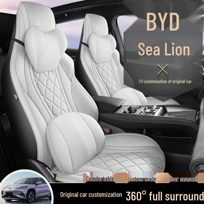 BYD Sea Lion Universal Car Seat Cushion - New Model, Full Leather, All-Season
