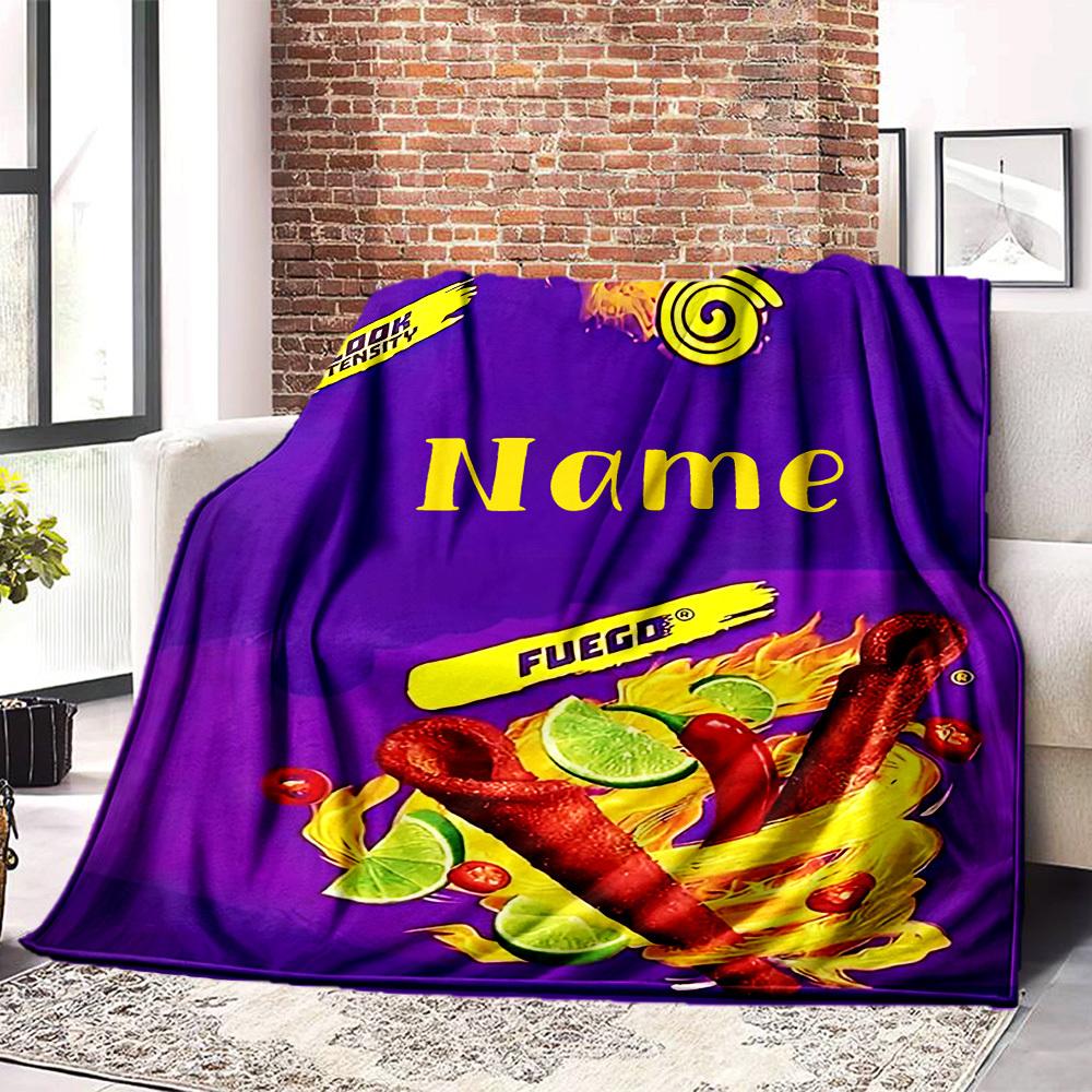 Home Customize Your Name Blankets Spicy Chili Lime Comfort Blanket For Cozy Couch Office Bed Living Room Gift For Friends' Birthdayst3