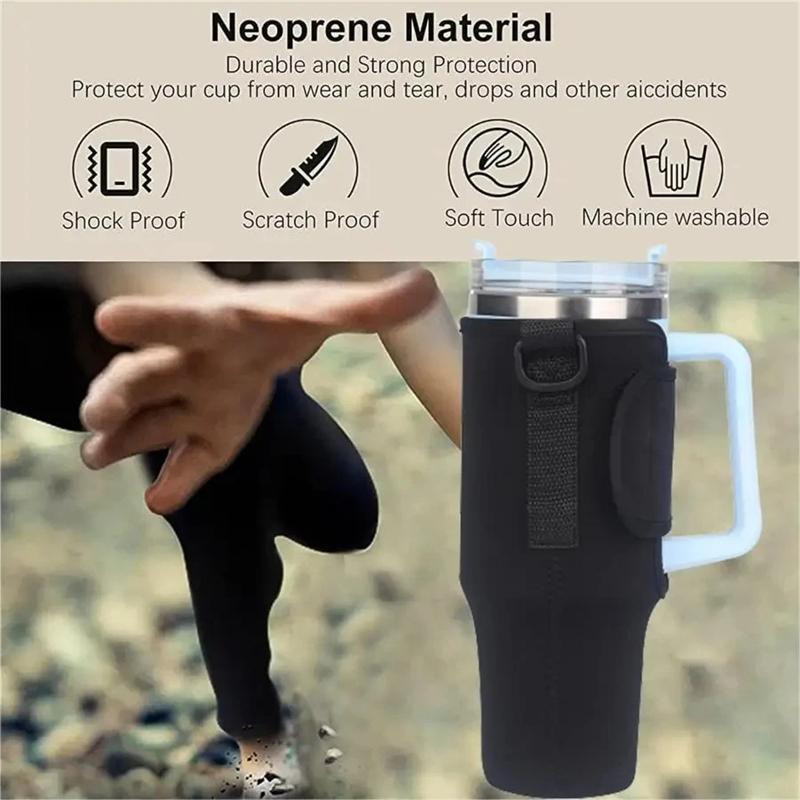 Water Bottle Carrier Bag for Large Capacity Tumbler Cup with Handle Water Bottle Cup Sleeve with Adjustable Shoulder Strap