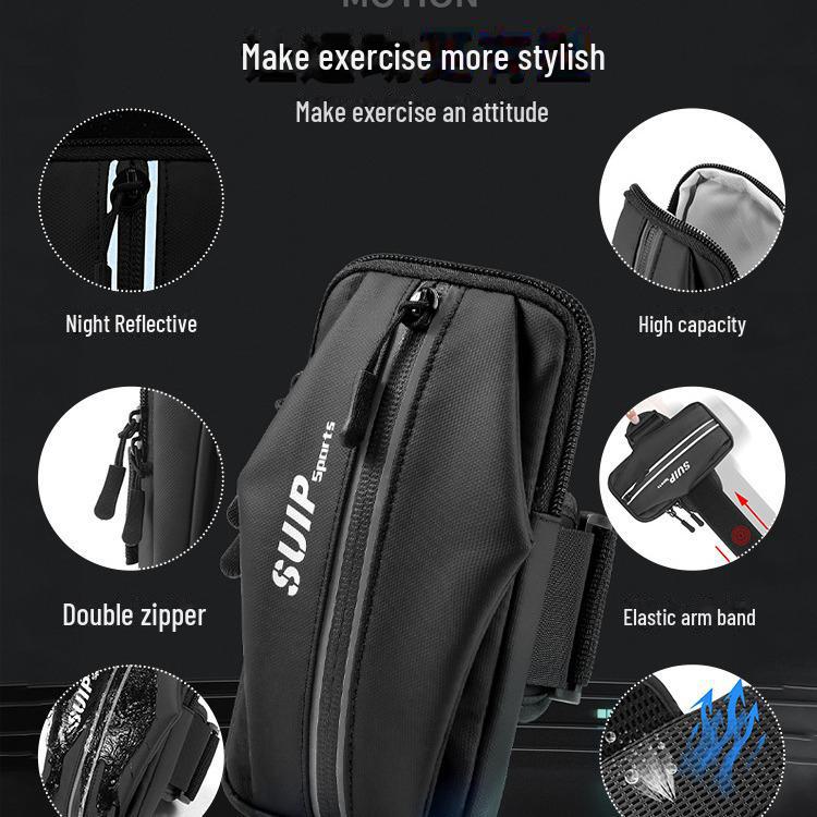 Светоотражающий водонепроницаемый спортивный браслет для смартфонов - унисекс-аксессуар для бега и велоспорта