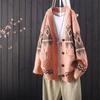 2021 Knitted Cardigan Sweater Retro Soft Top New Loose Casual Embroidery Buttoned Long-sleeved