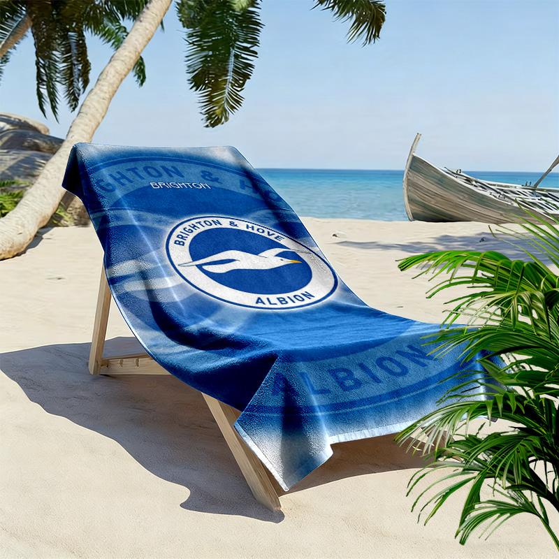 Пляжное полотенце с принтом Brighton & Hove Albion, Большое мягкое быстросохнущее полотенце для пляжа, кемпинга, плавания