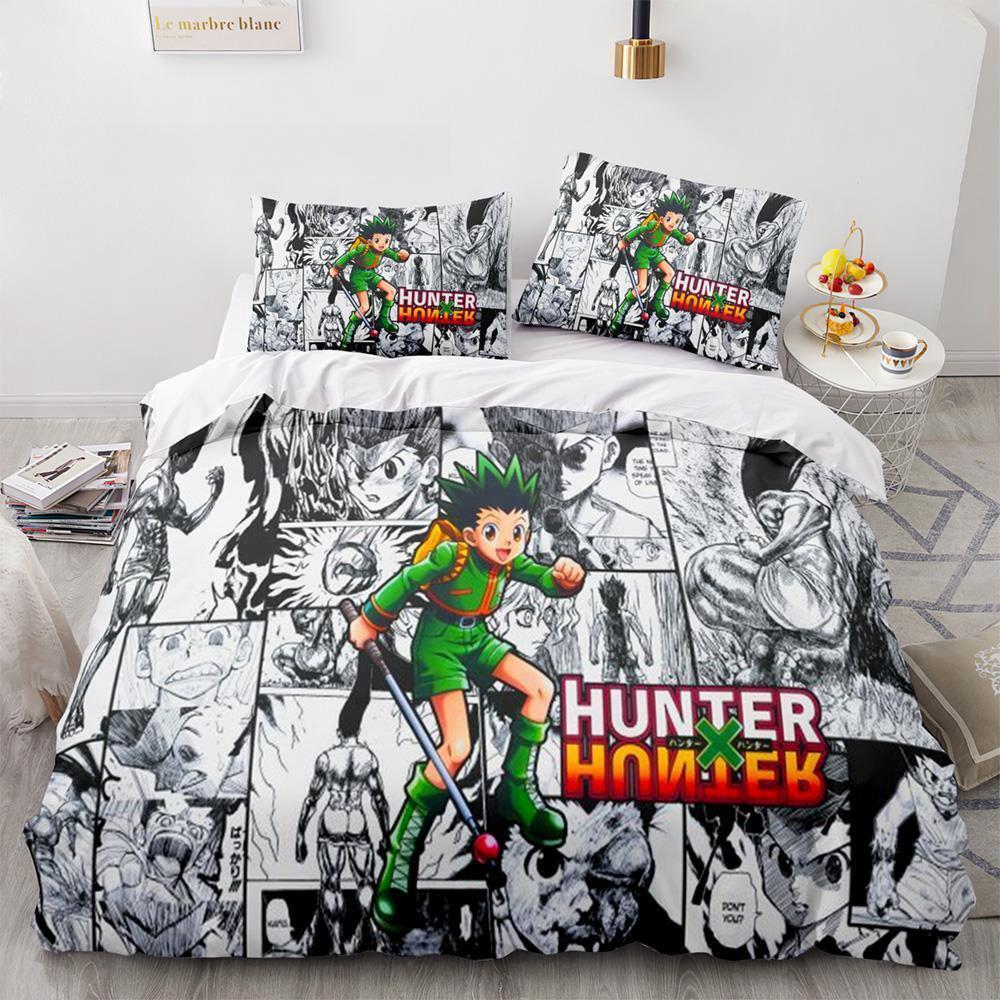 Новая мода HUNTER×HUNTER Комплект постельного белья Односпальный Полуторный Двуспальный Кингсайз Комплект для кровати Взрослый Детский Спальня Пододеяльник Комплекты 3D Принт Аниме