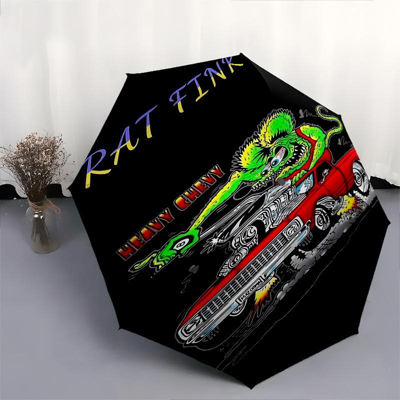 1 шт. RAT FINK HEAVY CHEVY Автоматический Открывающийся Закрывающийся Зонт Ветрозащитный Купол, Кнопка Автоматического Открытия Закрытия 10170