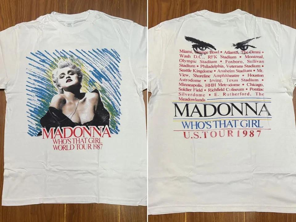 1987 Madonna Whos That Girl World Tour T-Shirt, Madonna Tour 1987 T-Shirt