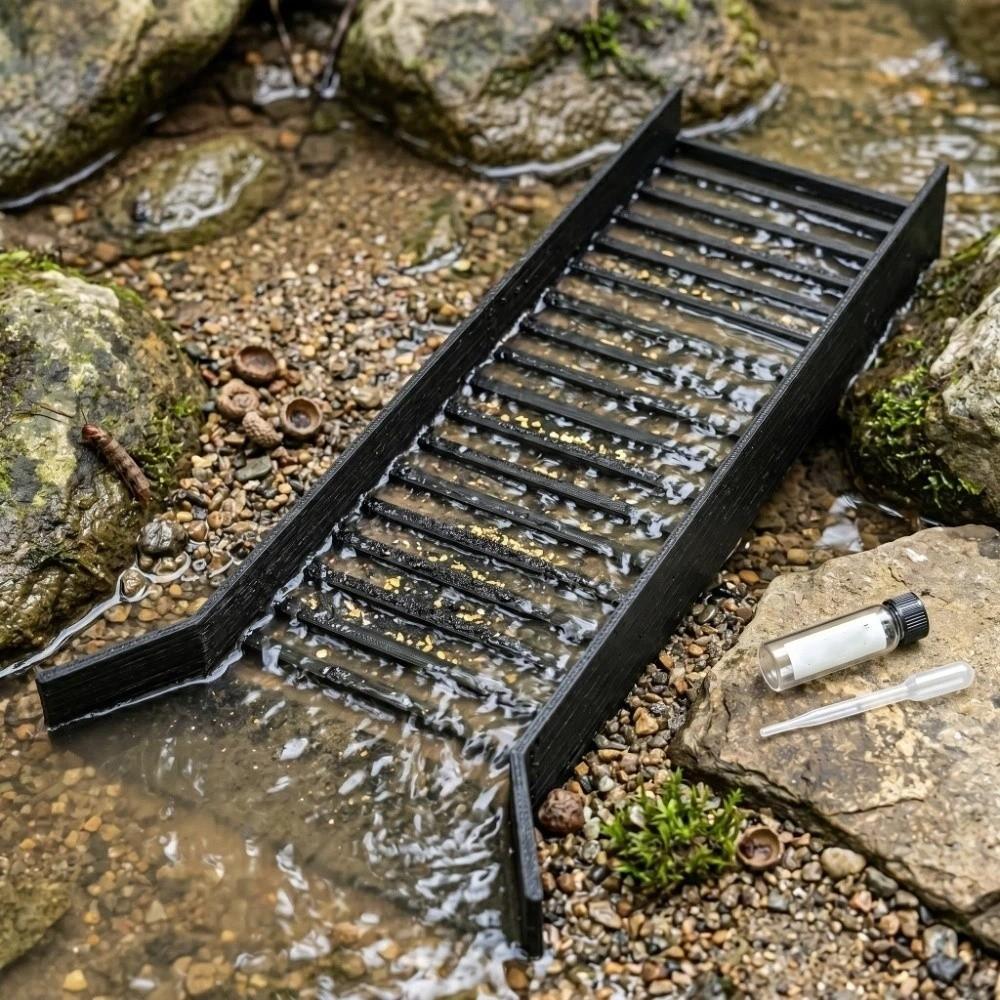 High-Efficiency Outdoor Gold Panning Sluice Handheld Gold Sluice Chute for Beginners