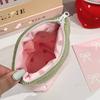 - Винтажный вертикальный пенал «Клубника», мягкий плюшевый дизайн, доступен в розовом и красном цветах