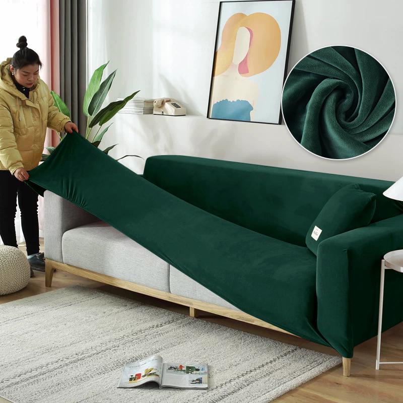 Чехол на диван, эластичные бархатные противоскользящие чехлы для дивана для гостиной, L-образный секционный чехол для дивана, чехлы на кресла