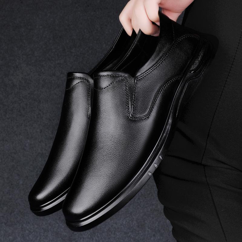 Мужская теплая зимняя обувь из натуральной кожи, деловые туфли, повседневные мягкие мужские деловые туфли, удобные нескользящие туфли для вождения