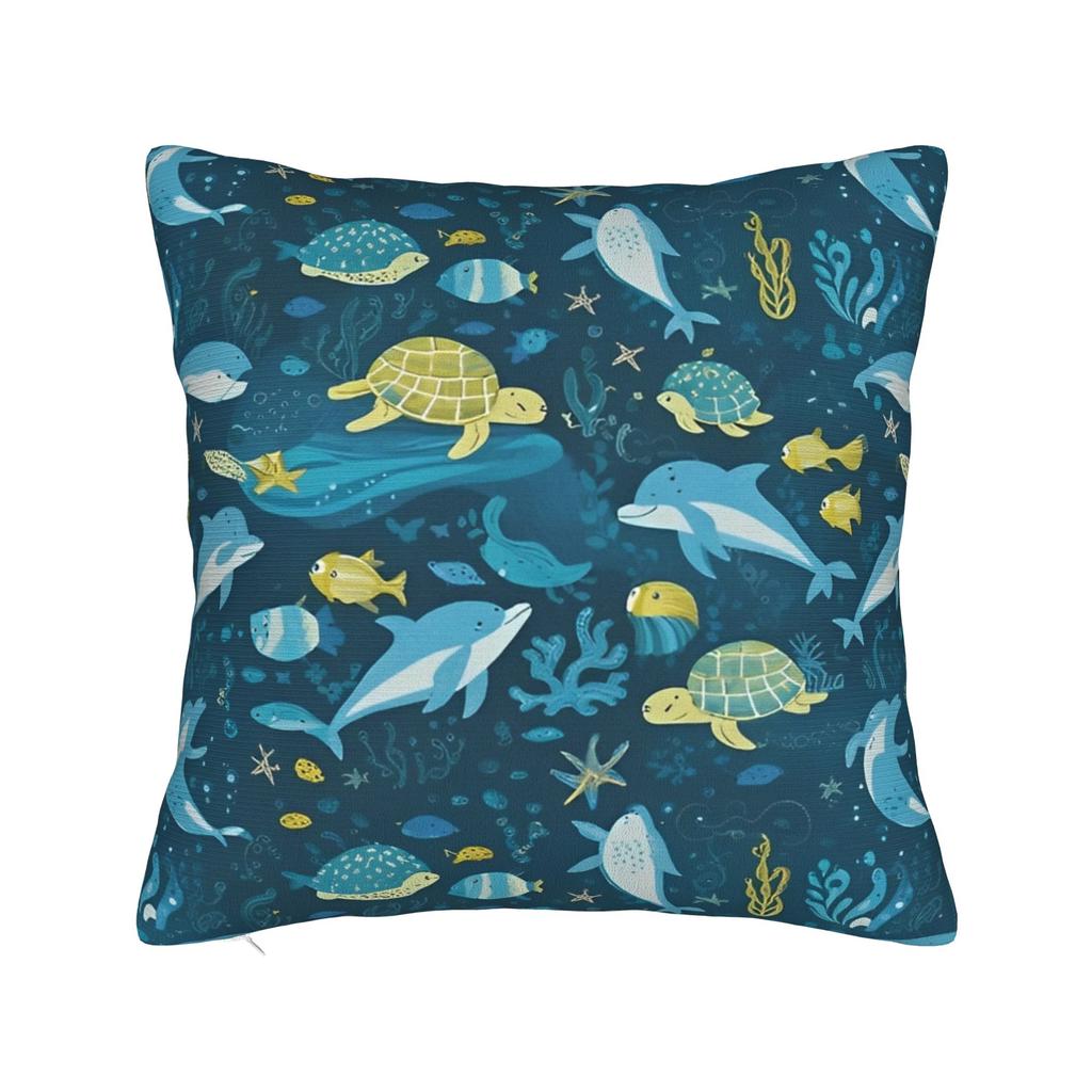 Голова молотка   Чехол для декоративной подушки Полиэстер Подушки для дивана Звездные китовые акулы Винтажный наволочка