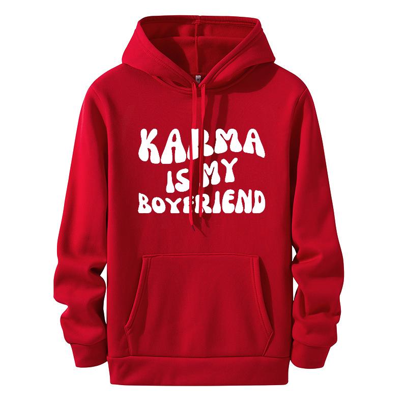Karma Is My Boyfriend Hoodie Midnights Inspired Hooded Sweatshirt Meet Me At Midnight Lyric Hodoies Kawaii Harajuku Tops