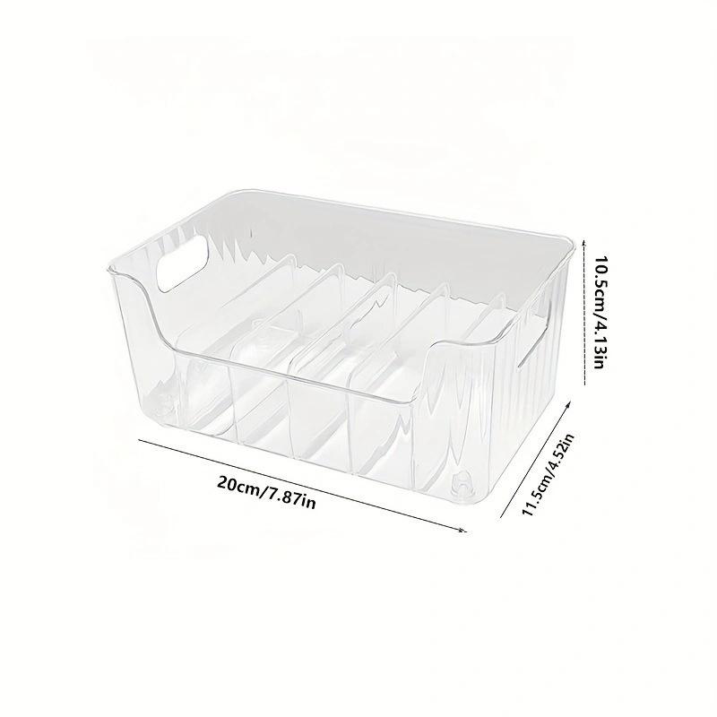 Large Capacity Transparent Spice Rack Divided Cosmetic Food Storage Box Countertop Spice Shelf Kitchen Pantry Cabinet Organizer