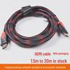 Red and Black HDMI Cable with Dual Magnetic Ring, Available In 1.5m, 3m, or 10m, Version 1.4 for High-Definition Video