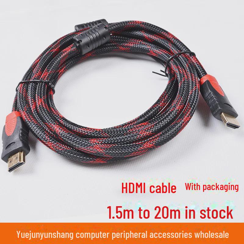 Красный и черный HDMI-кабель с двойным магнитным кольцом, 1,5 м, 3 м, 10 м - версия 1.4, видео высокой четкости
