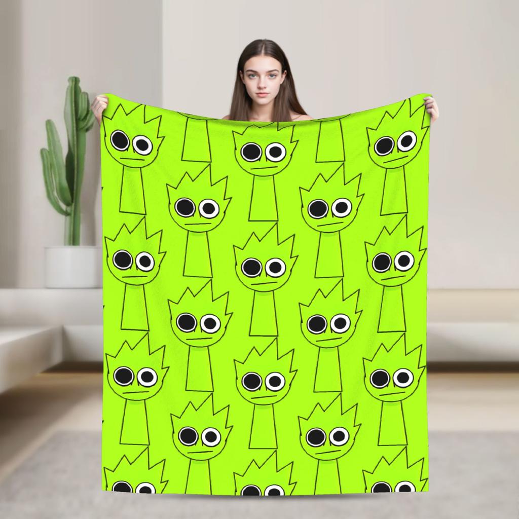 Sprunkis Characters Game Fuzzy Blanket  Funny Throw Blankets for Home 125*100cm Rug Piece