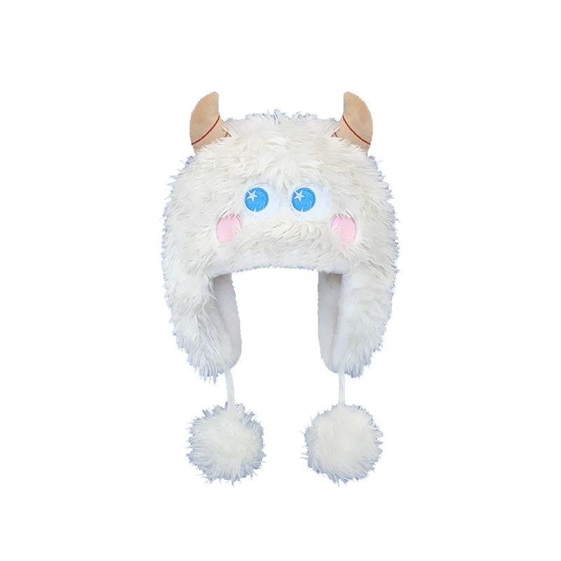 Милая забавная плюшевая шапка женская зимняя теплая утолщенная холодная защита шеи пушистая мультяшная уродливая милая защита для ушей шапка Lei Feng