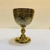 15.24 Cm Hand-Engraved Royal Brass Wine Goblet Polished Gold Cup Weddings, Housewarmings Birthdays, Anniversaries Gift