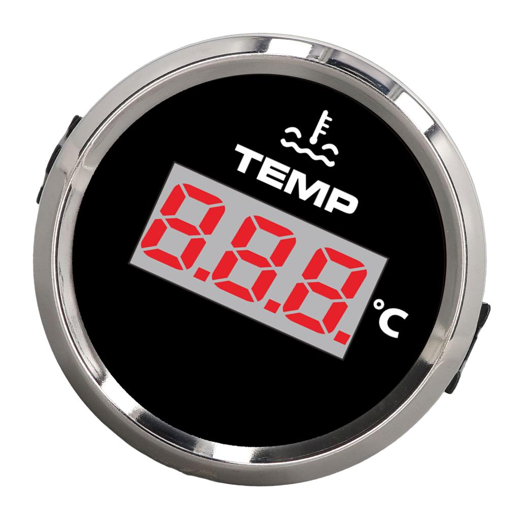 52 мм 0-120 градусов Цельсия Цифровой датчик температуры воды Измеритель температуры IP67 Водонепроницаемый Красная подсветка для автомобиля Автодома Грузовика Лодки