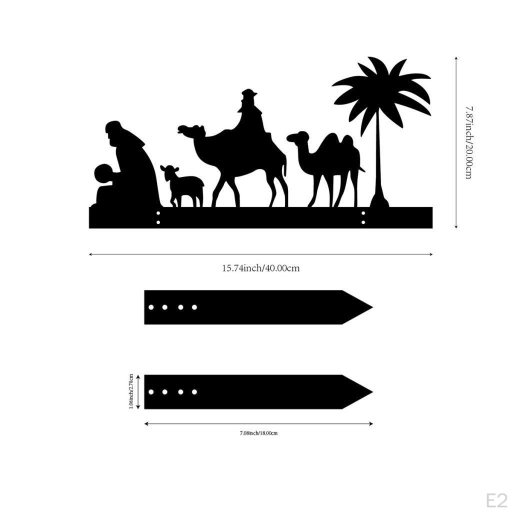 Nativity Scene Silhouette Yard Sign Decor Garden for Walkway