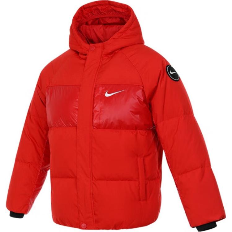 Nike Пуховик Удобный Мягкий Теплый Универсальный Утиный Пух Детские Куртки Красный HQ7182-657