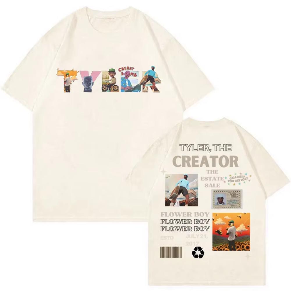 Трендовая рэперская футболка с графикой музыкального альбома Tyler The Creator для мужчин и женщин, модная хип-хоп футболка с принтом, хлопковые футболки, одежда