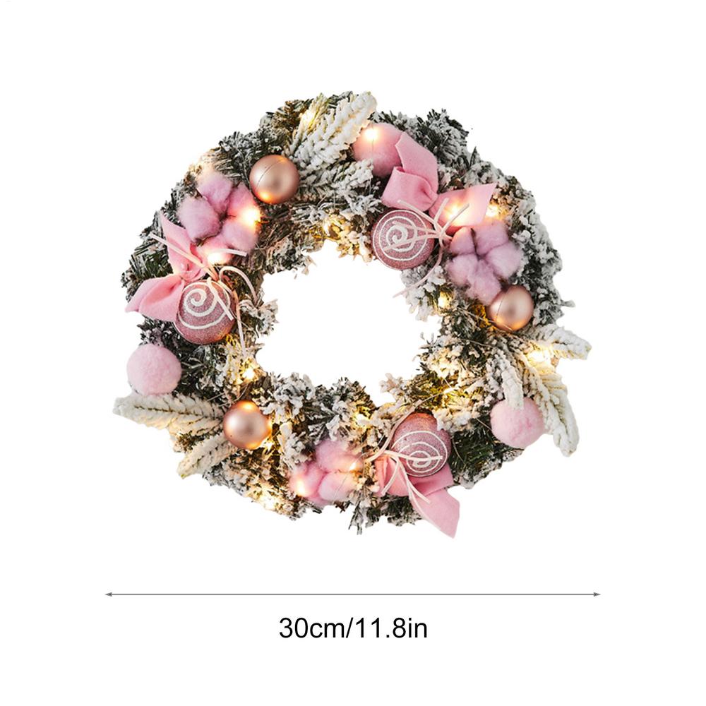 Рождественский венок со светом Рождественские гирлянды Украшения Праздничная гирлянда Со светом Венок 11,8 дюйма для стены Зима В помещении Праздник