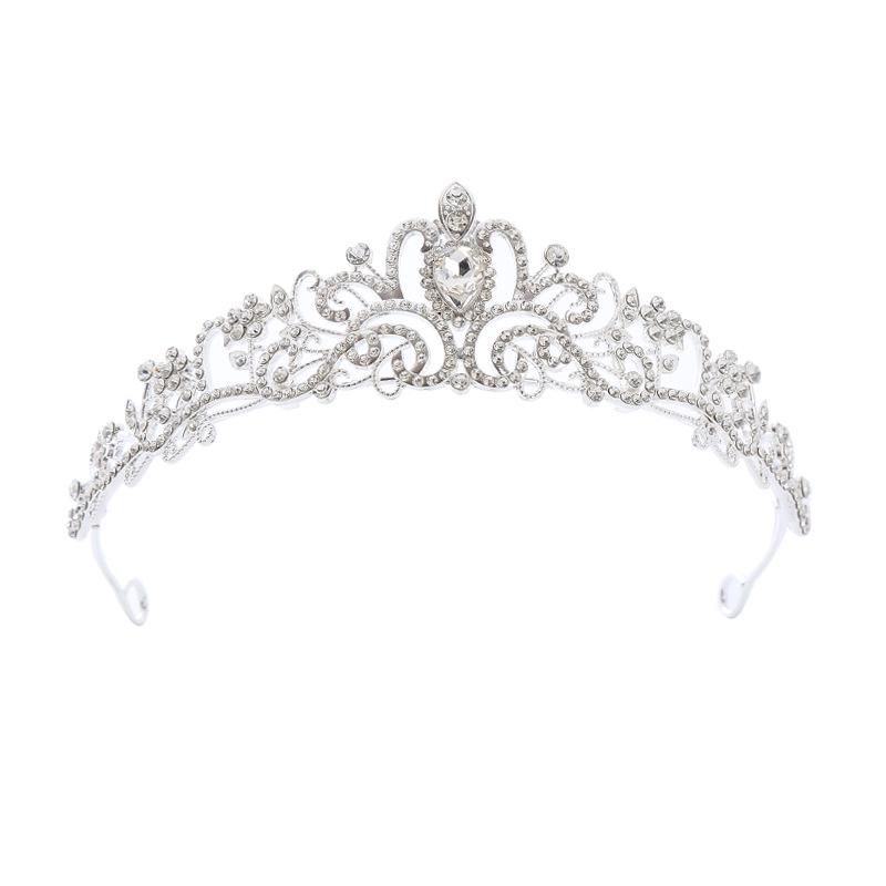 Alloy Crystal Rhinestone Princess Crown Headband for Girls