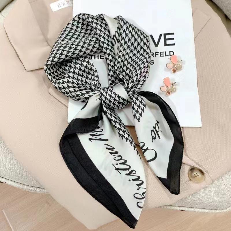Luxury Silk Shawl Square Scarf for Women Satin Fashion Wraps Neckerchief Female Hair Bands Ribbon Headband Bandana Woman Hijab
