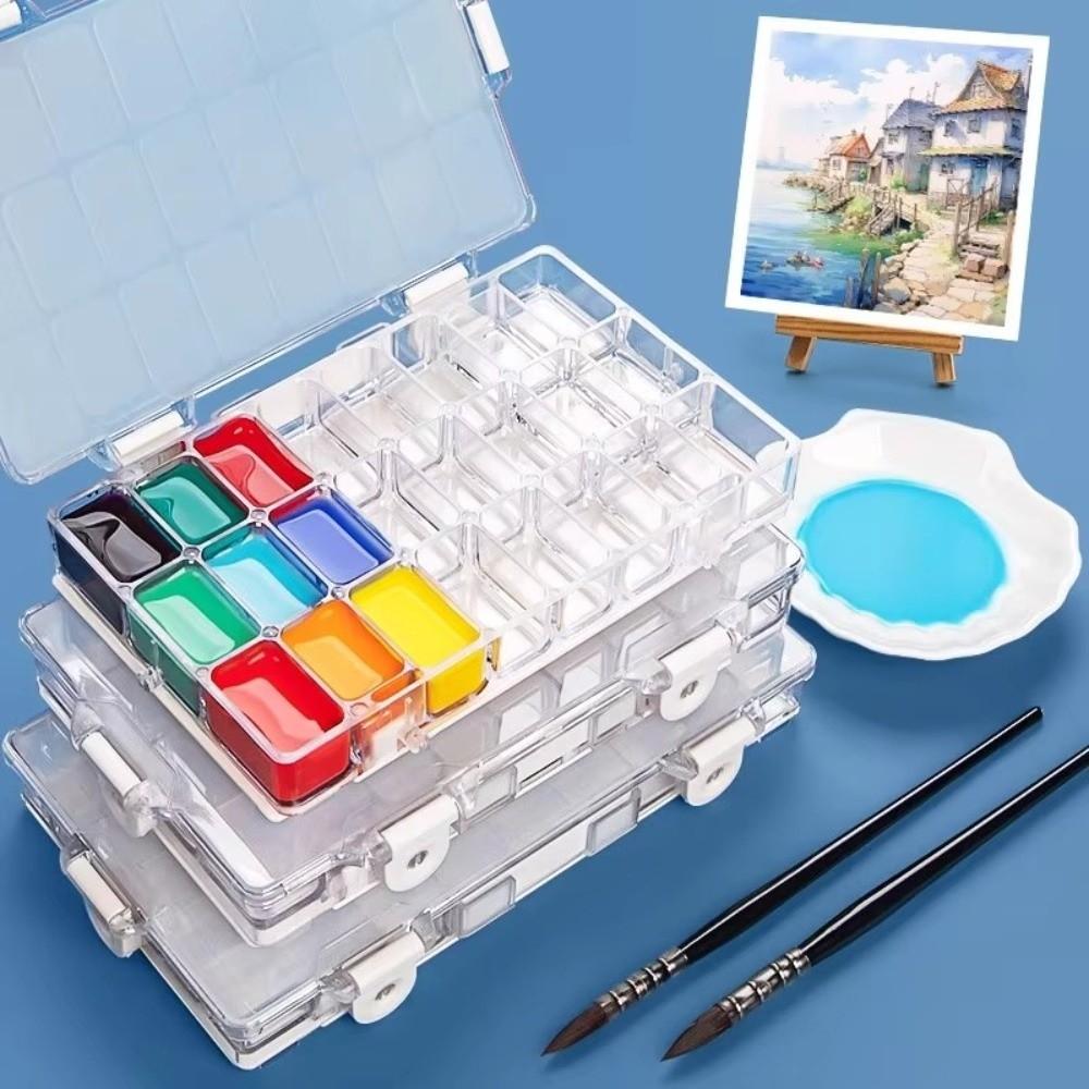 12/24/36 Wells Watercolor Painting Pallet Half Pans Watercolor Palette Box Oil Paint