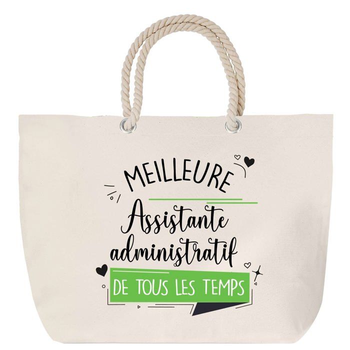 Sac de plage - PLANETEE - Assistante Administratif - Anse corde - Grand format - Personnalisable