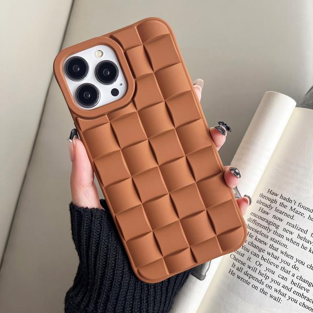 Матовый белый чехол для телефона с 3d сеткой и кубиком для Iphone 14 12 11 13 Pro Max Mini Xr X Xs 7 8 Plus, мягкий силиконовый чехол