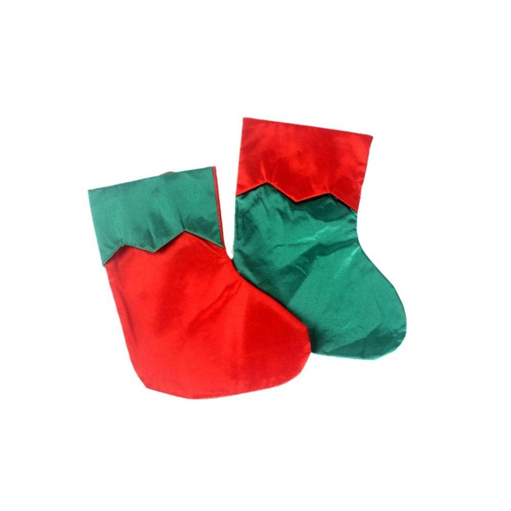 Simple Christmas Socks Red & Green Christmas Stockings Navidad Candy Gift Bags Festive Xmas Tree