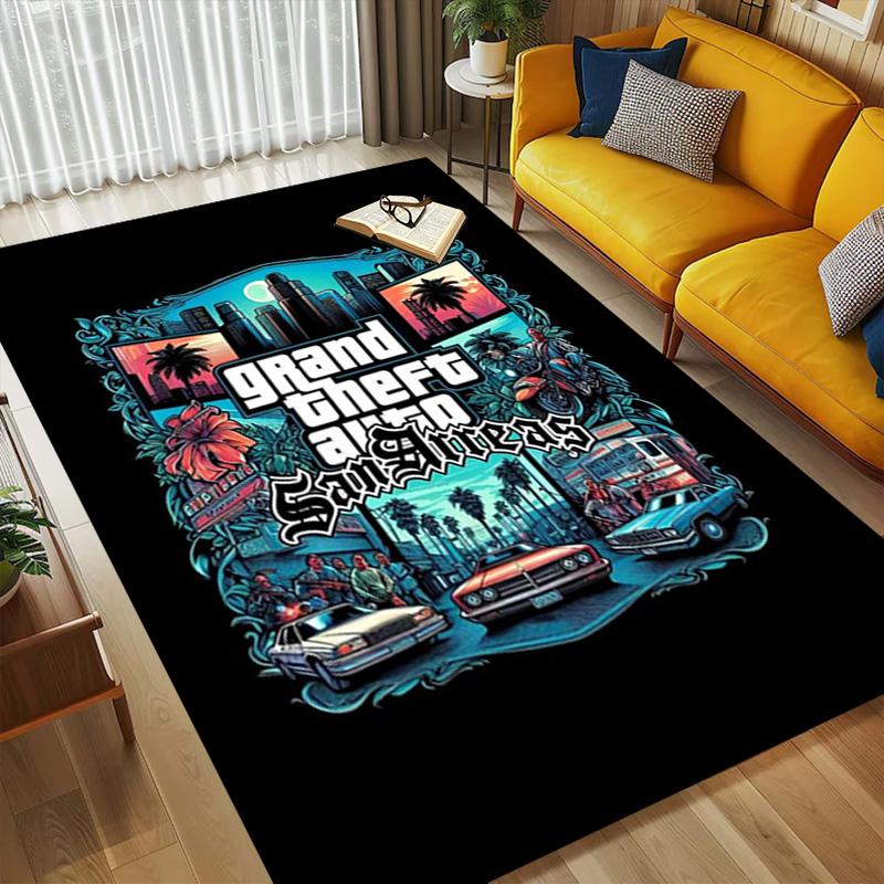 Gta San Andreas Гостиная Нескользящий Ковер Мягкий Ковер для Спальни Игровой Комнаты Дивана Офиса Домашний Декор Придверный Коврик Рождественский Подарок C9211639