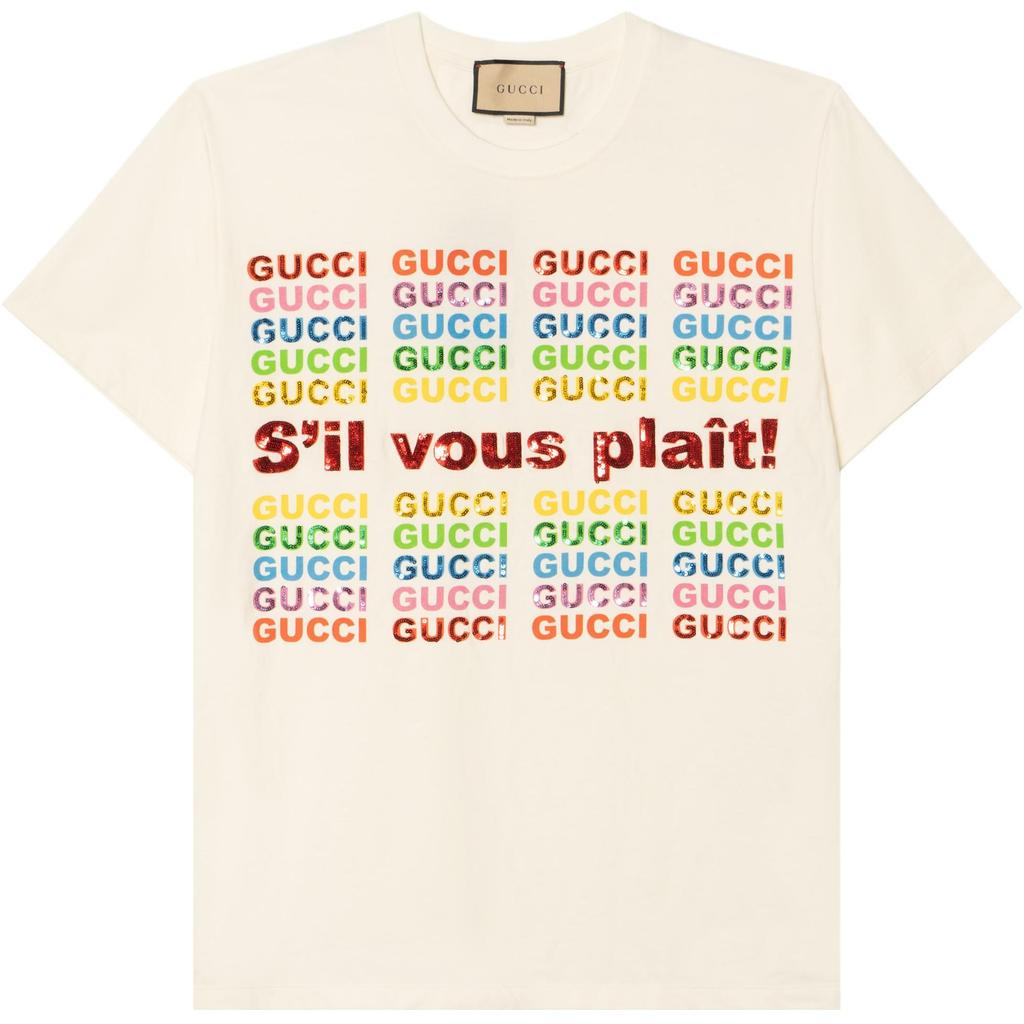 Gucci Женская футболка SS23 Кремовый 717422-XJFJT-9088