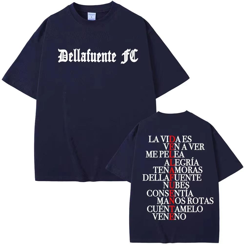 Rapper Dellafuente Album Letters Print Tshirts Men Women Vintage Hip Hop Pop Music T Shirt High Quality Shortsleeved top