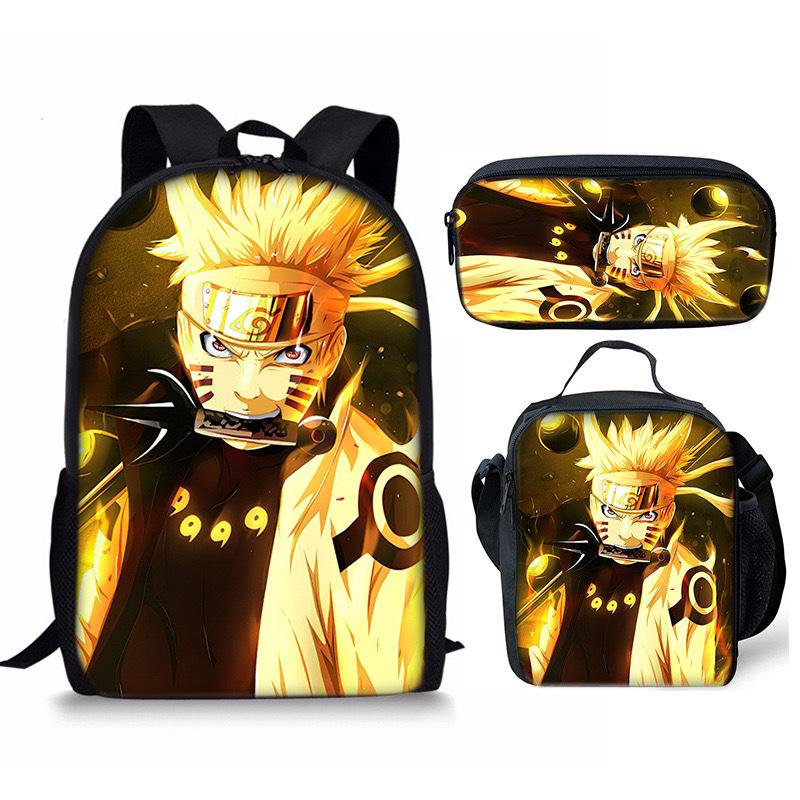 Naruto Naruto Surrounding Primary School Bag Cartoon Animation Backpack Satchel Pencil Case