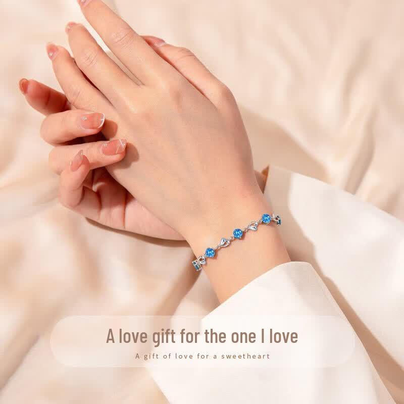 ALLOVE Серебряный браслет «Сердце Океана» для женщин
