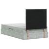 LED Storage Bed with Mattress Light Grey 120 x 200 cm Velvet